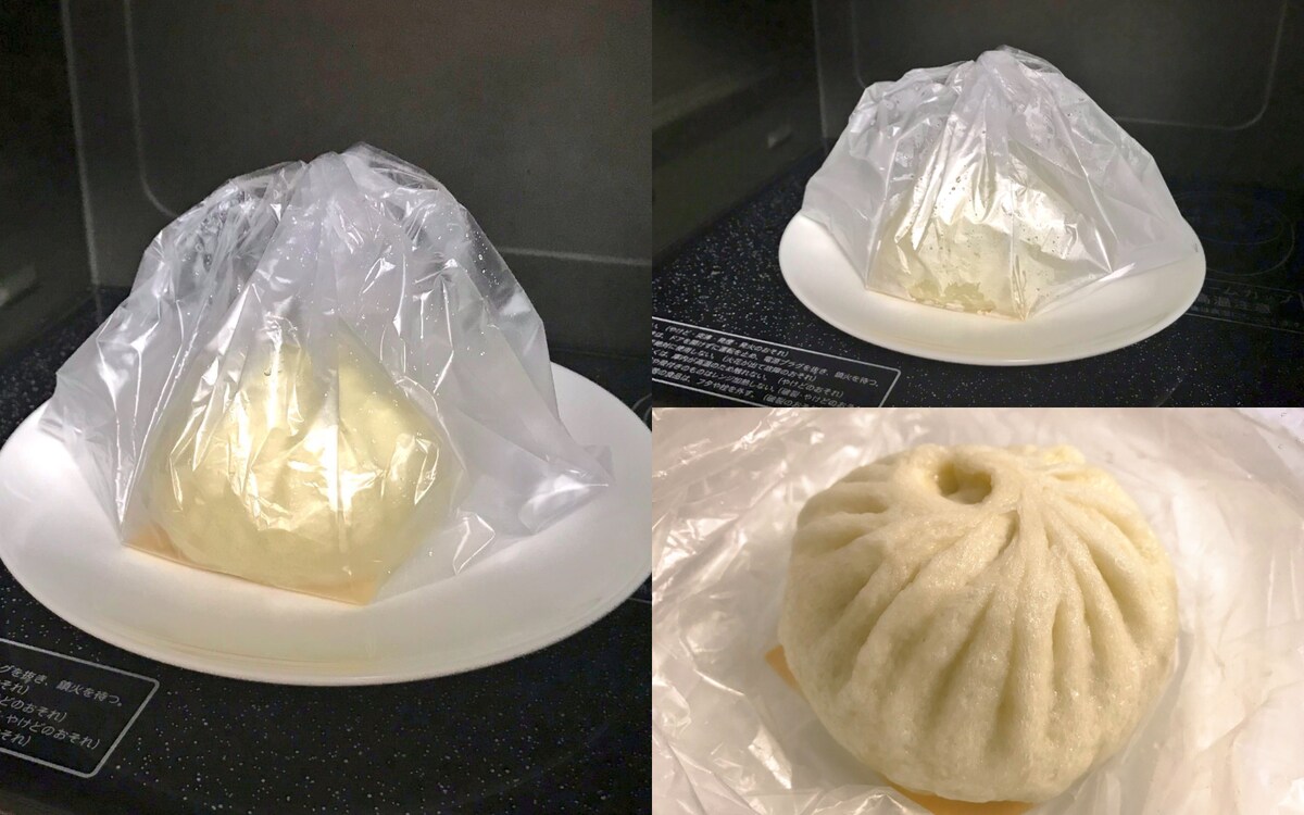 アイラップを使用した肉まんの温め方