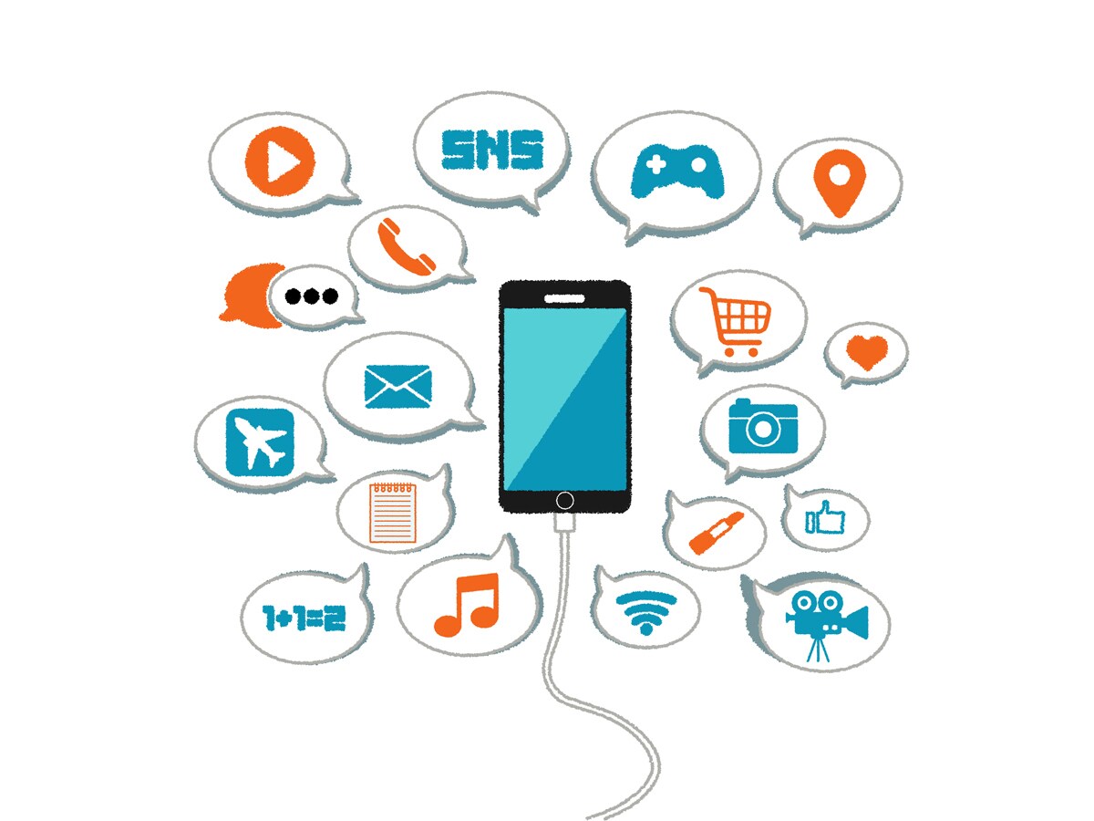 スマートフォンで使えるさまざまなサービス（イメージ）