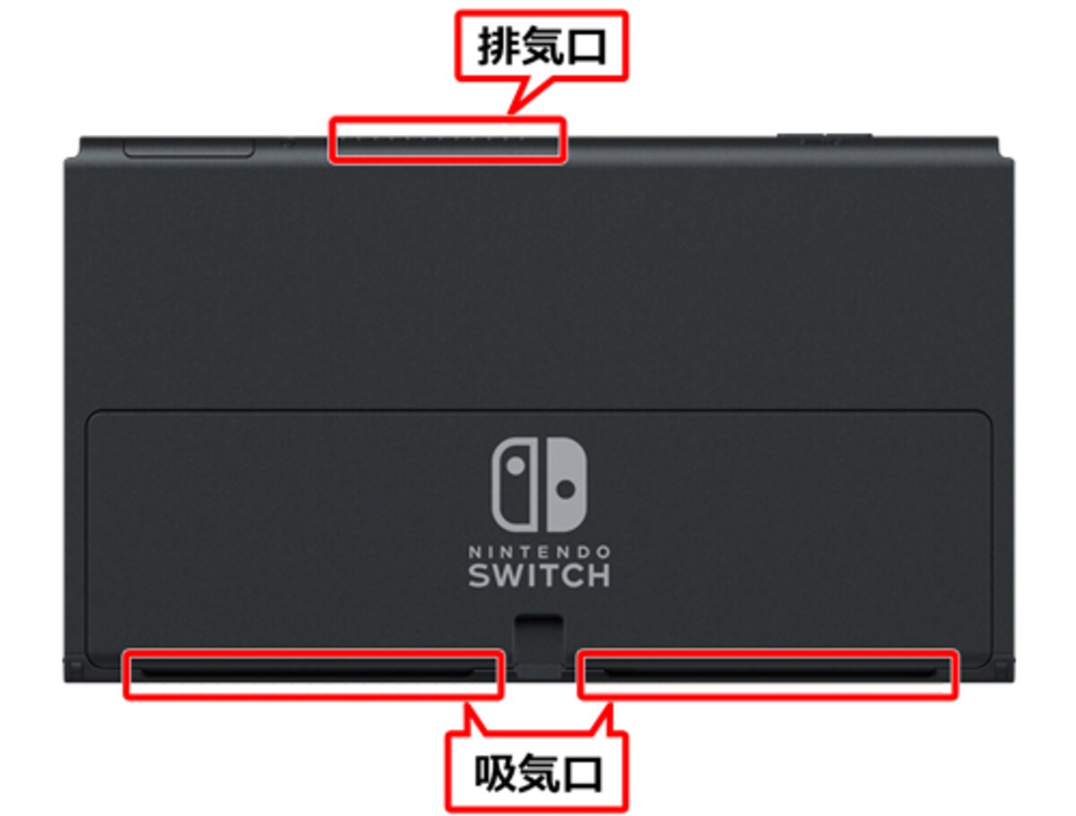 Nintendo Switchの排気口と吸気口