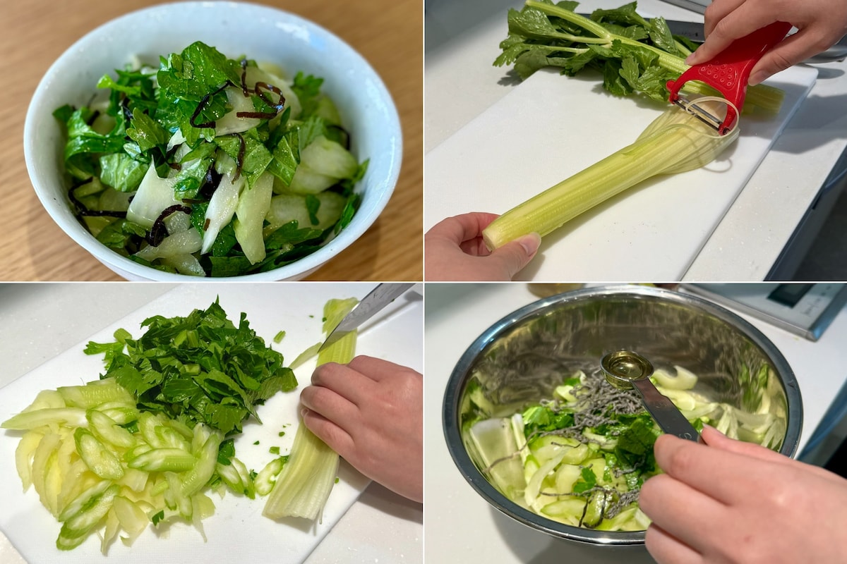 セロリの塩こんぶ和え