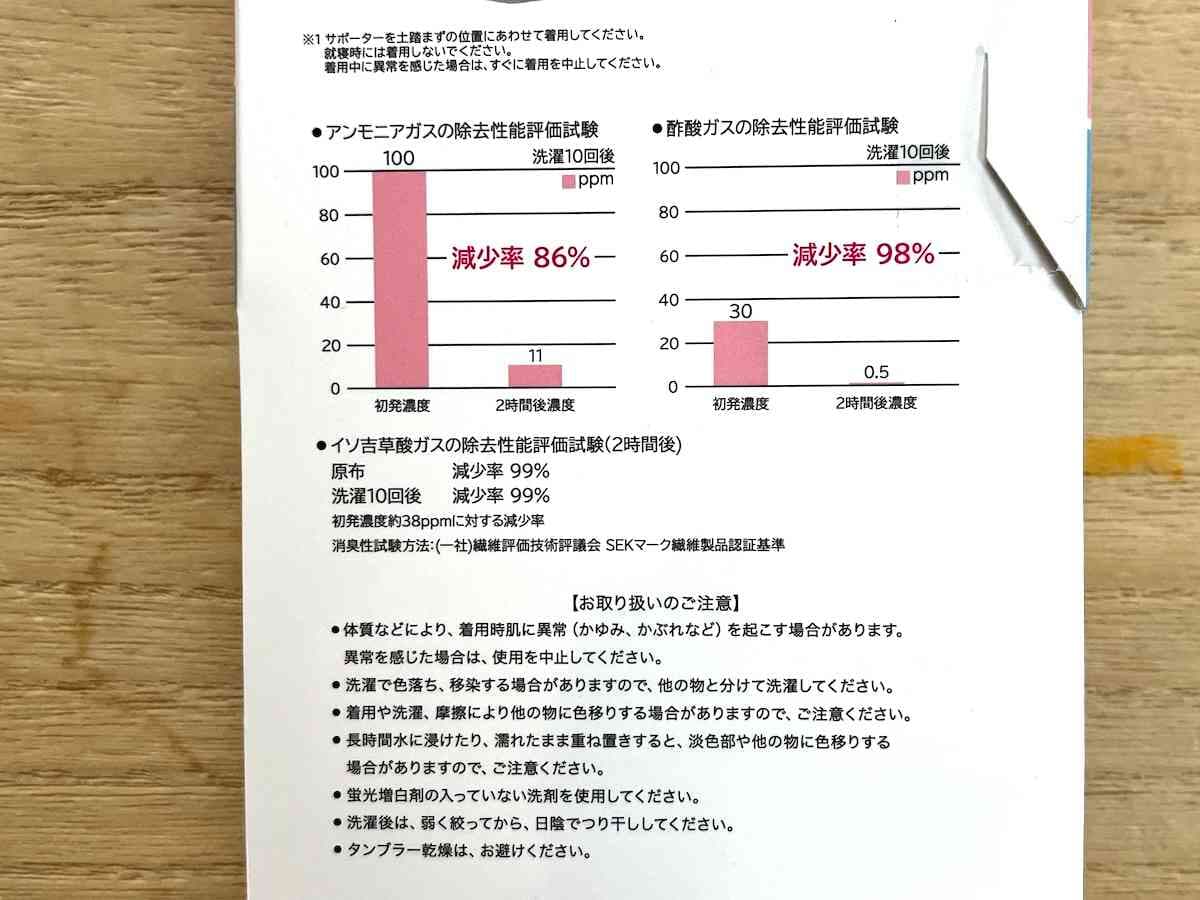 「アーチパワーアシスト クルー丈レディース先丸靴下」にはデオドラント効果も