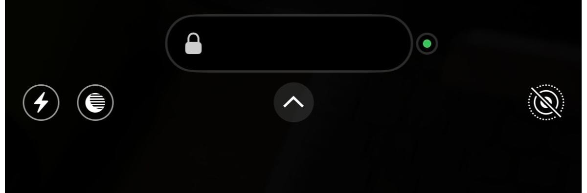 iPhoneの画面右上に緑の丸(点)が表示されている状態