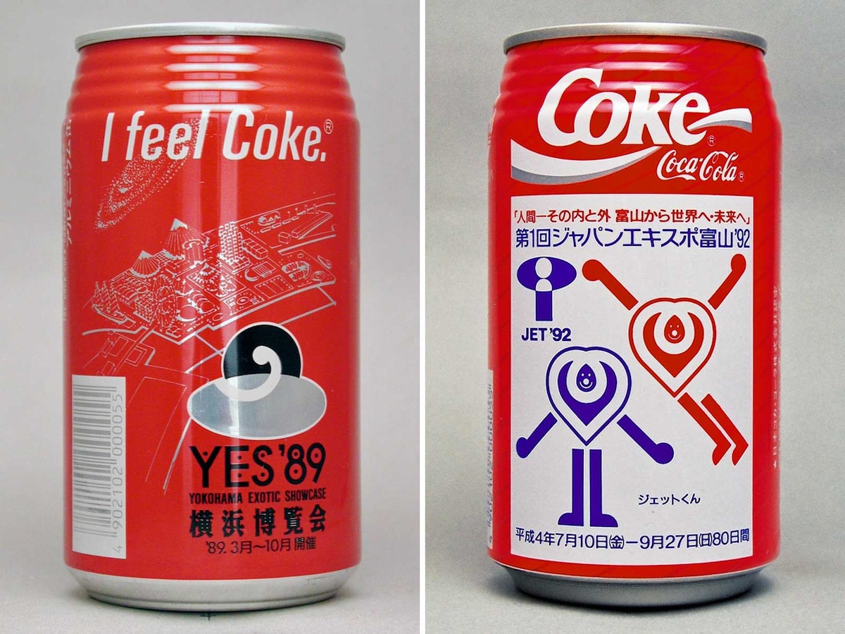 コカ・コーラ　'89横浜博予告缶とジャパンエキスポ富山'92記念缶
