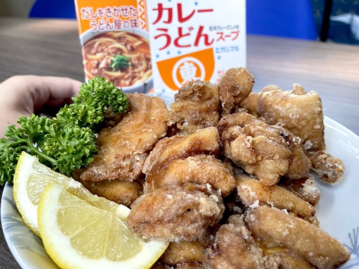 カレーうどんスープで絶品唐揚げ