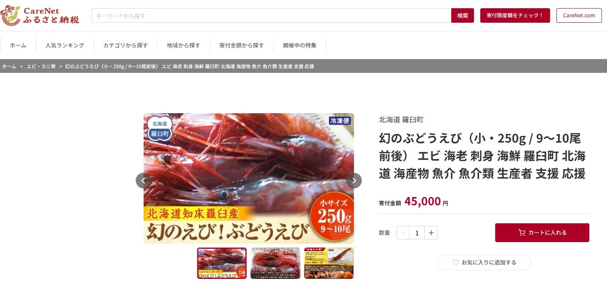 レアな返礼品のイメージ