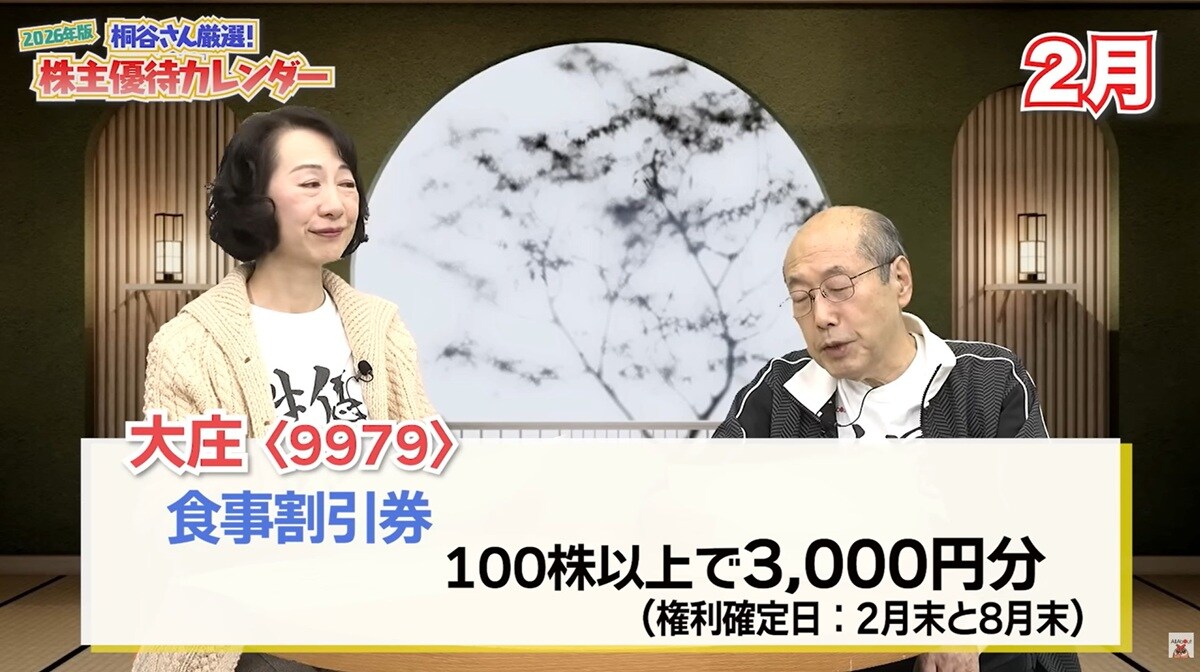 公式YouTubeチャンネル『All Aboutマネー』で2月の注目銘柄を解説する桐谷さん