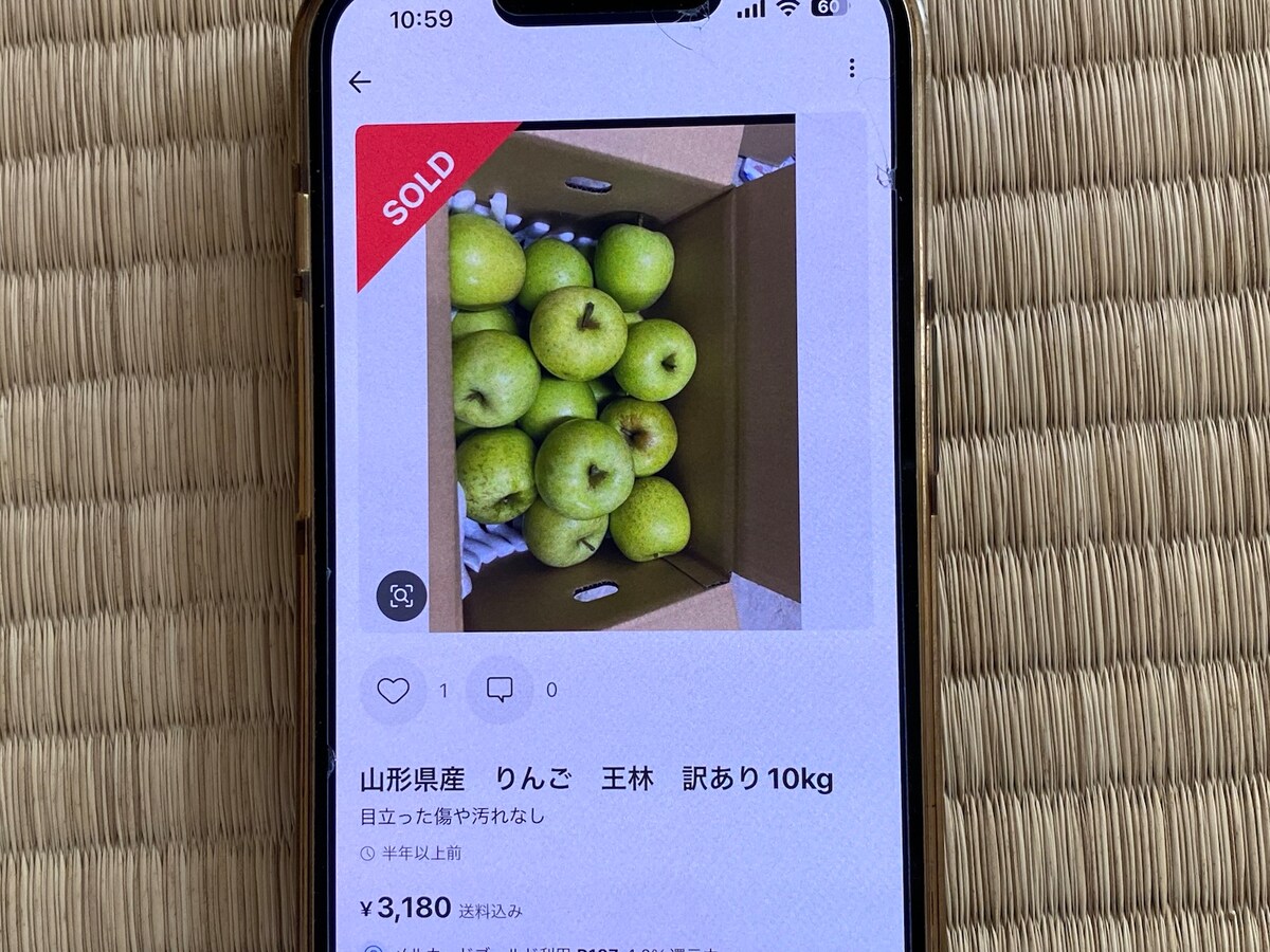 筆者が購入した「訳ありりんご　10kg」