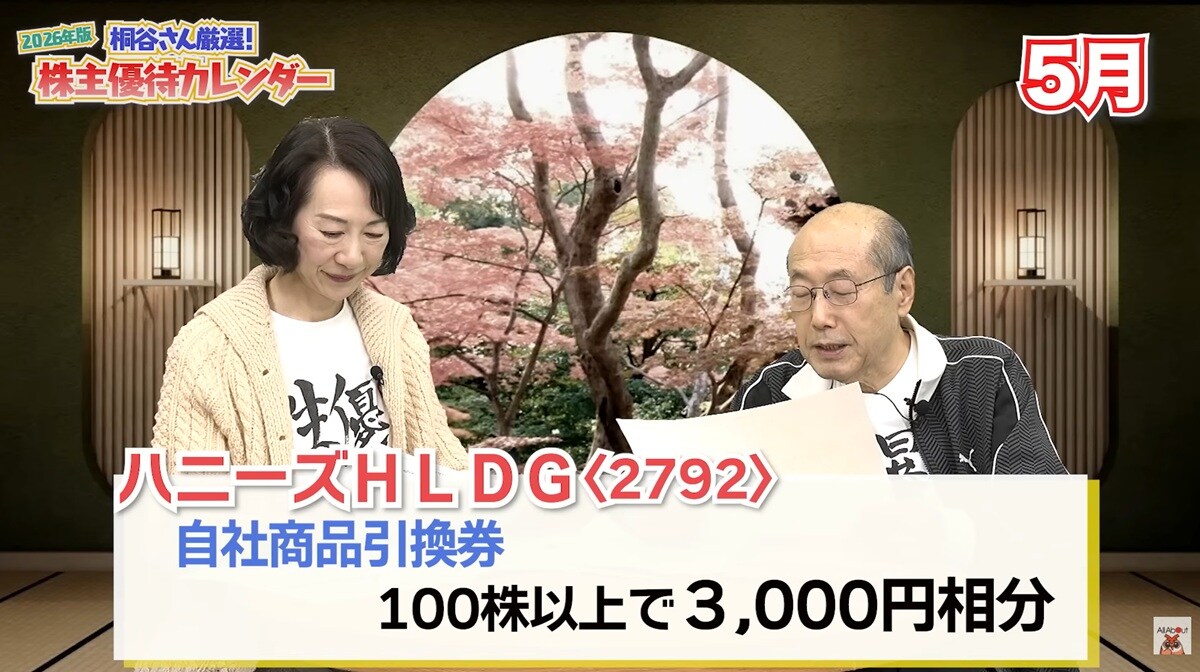 公式YouTubeチャンネル『All Aboutマネー』で5月の注目銘柄を解説する桐谷さん