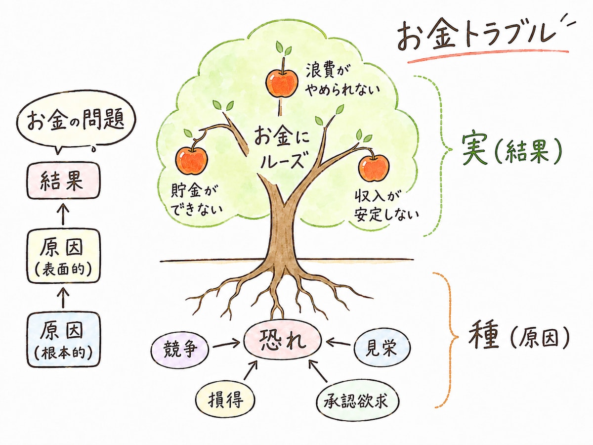 お金の問題は結果である。根本には「恐れ」があることが多い。