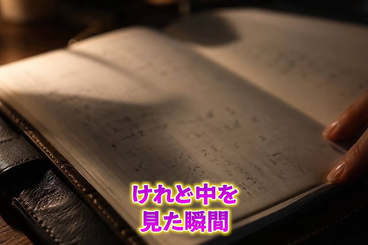 夫の手帳に記録されていた衝撃の内容（画像出典：岡野あつこ【離婚・修復】解決チャンネル）