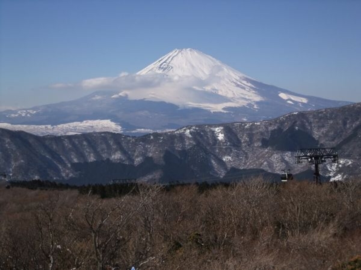 大涌谷から眺める富士山