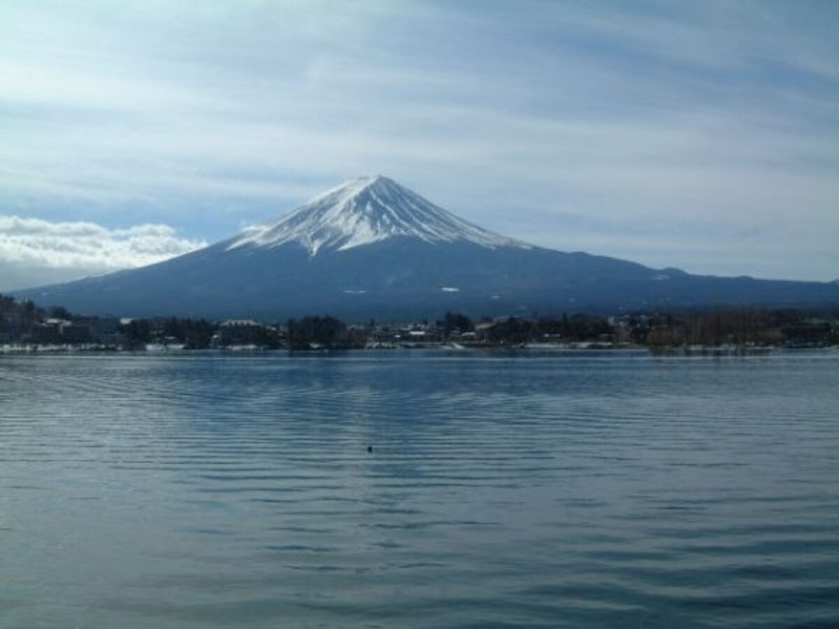 河口湖と富士山