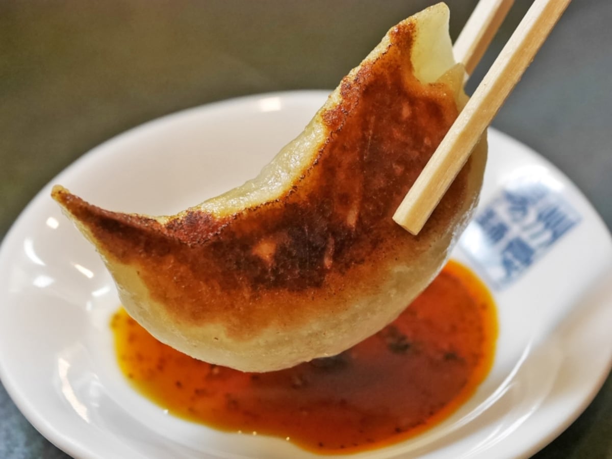 鹿児島県産黒豚を使用した餃子は、肉の旨みがたまらない！（2017年5月20日撮影）
