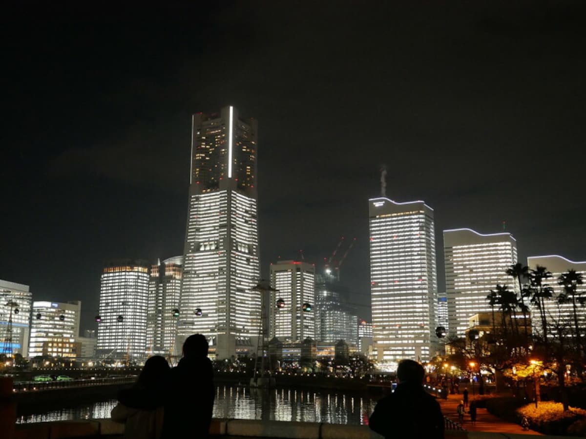 夜景撮影で人気のスポット・万国橋（2021年12月24日撮影）