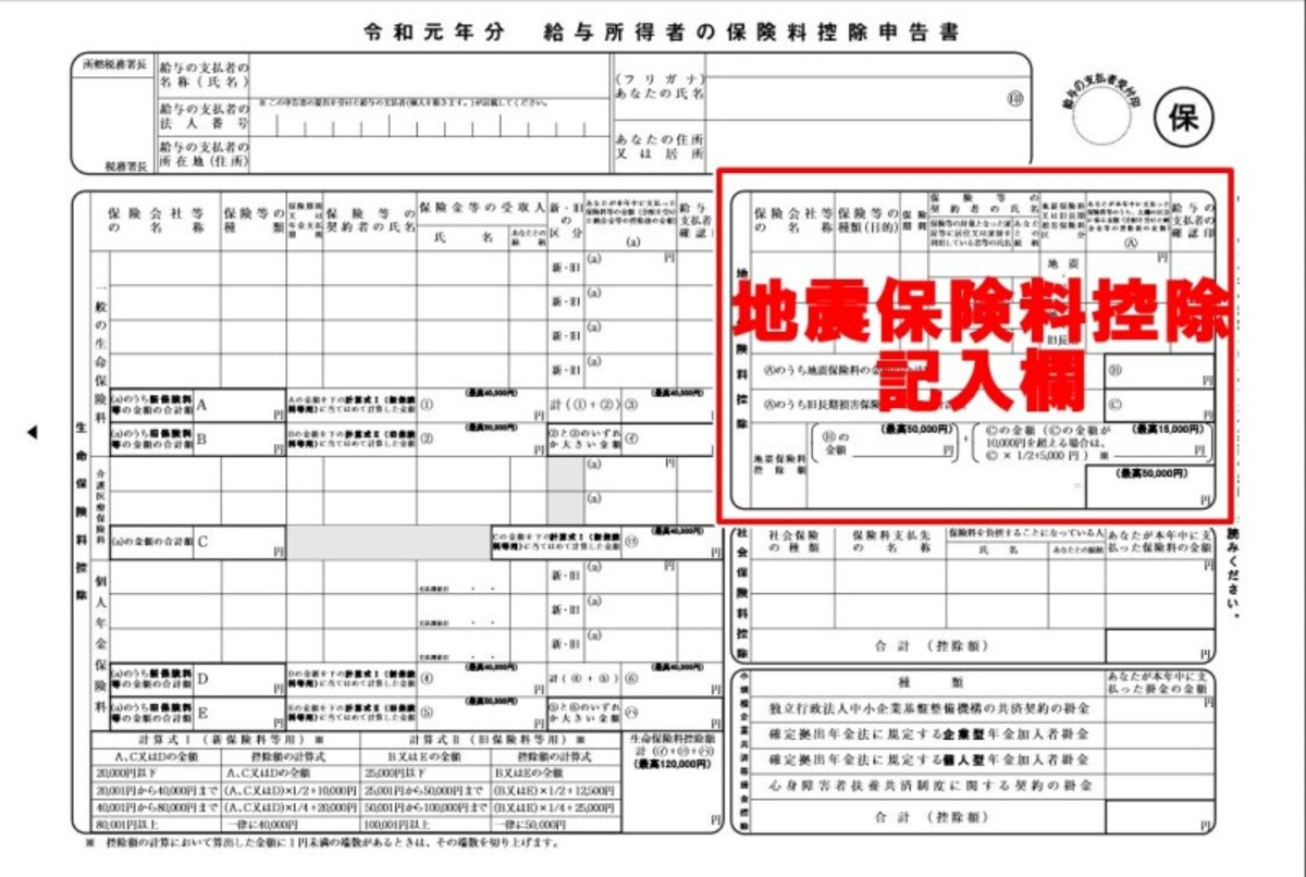 地震保険料控除証明書とは？地震保険料控除証明書の見方