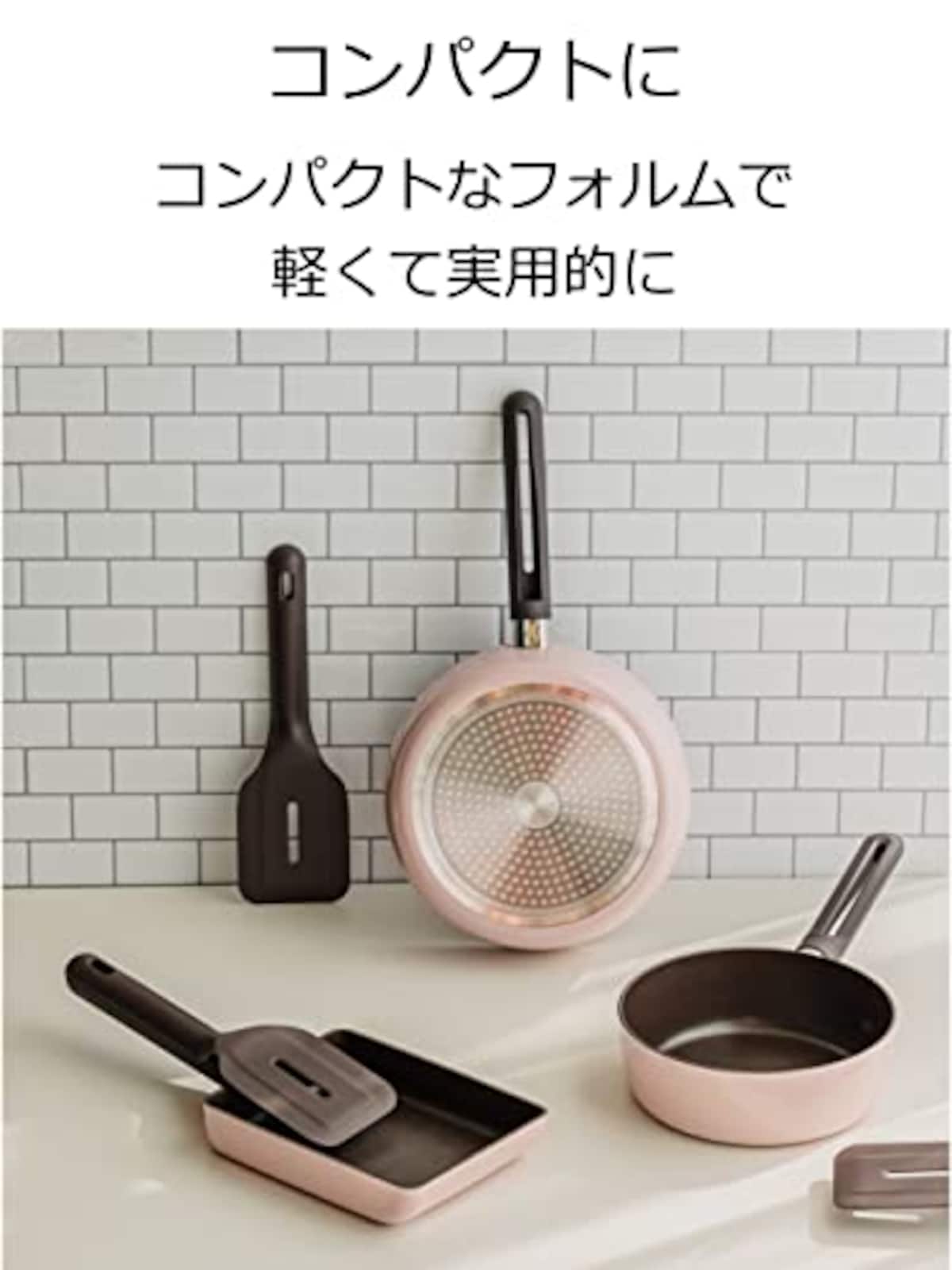  ティーティーエス (TTS) Dr.HOWS ドクターハウス ネオ ソテーパン 20cm フライパン IH対応 ガス火対応 フッ素コーティング ローズピンク画像3 