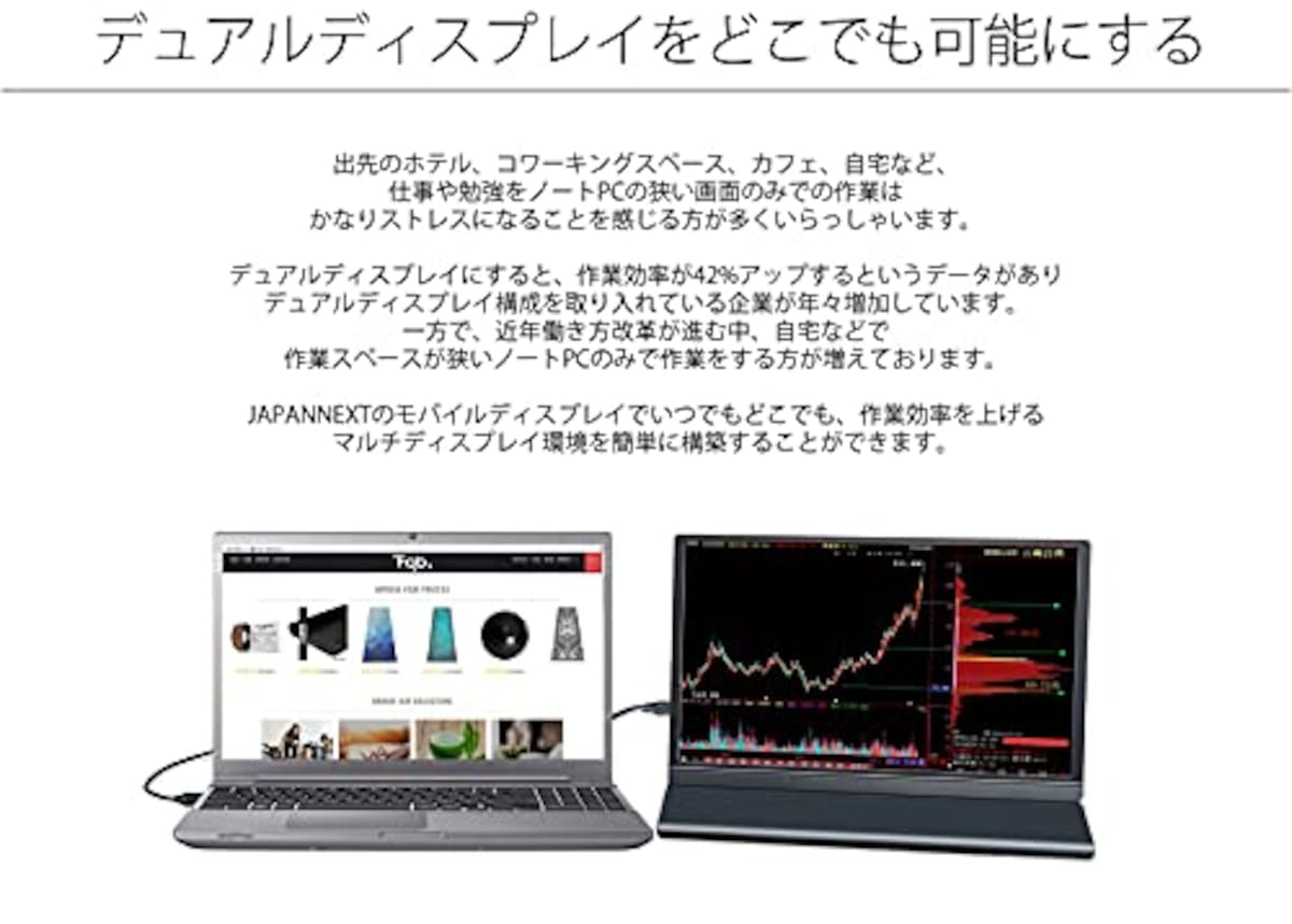  JAPANNEXT JN-MD-IPS1330FHDR-A 13.3型 フルHD モバイルモニター USB Type-C miniHDMI画像5 