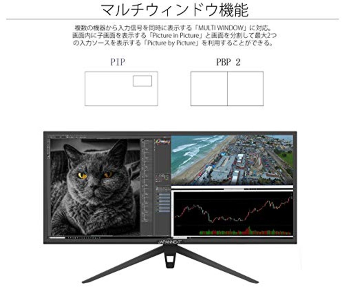  JAPANNEXT JN-VG34100UWQHDR 34インチ HDR対応ウルトラワイド液晶ディスプレイ HDMI 100Hz ゲーミングモニター画像5 