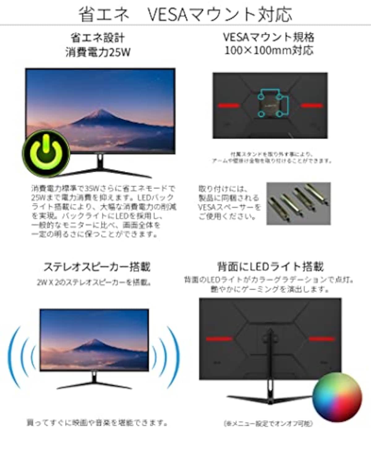  JAPANNEXT 31.5インチIPS系パネル搭載 4K解像度（3840x2160）液晶モニター JN-IPS315UHDR HDMI DP PIP/PBP画像6 