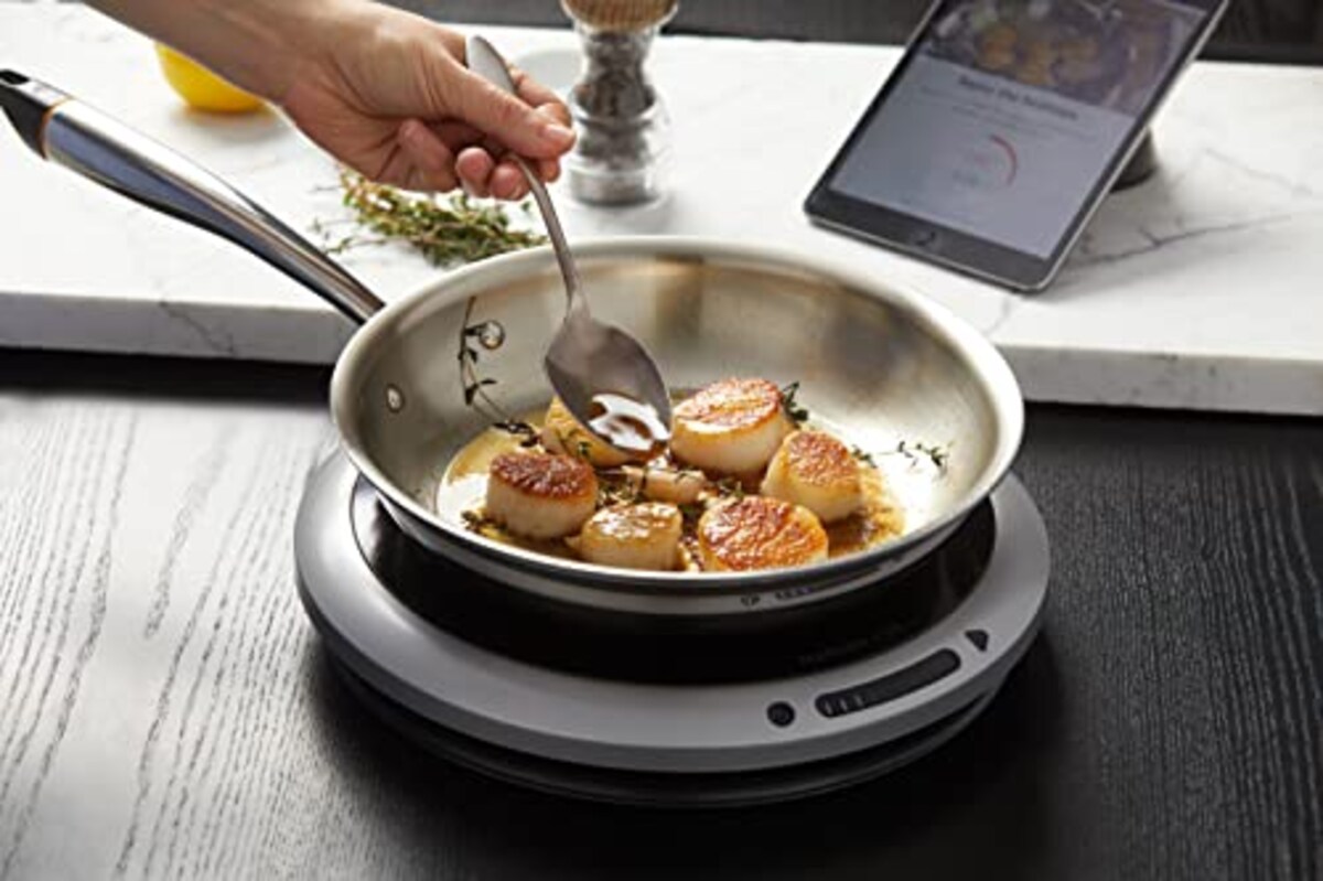  Hestan Cue へスタン キュー Iot家電 専用アプリ Bluetooth対応 スマート フライパン 単品 28cm ステンレス製 シルバー画像8 