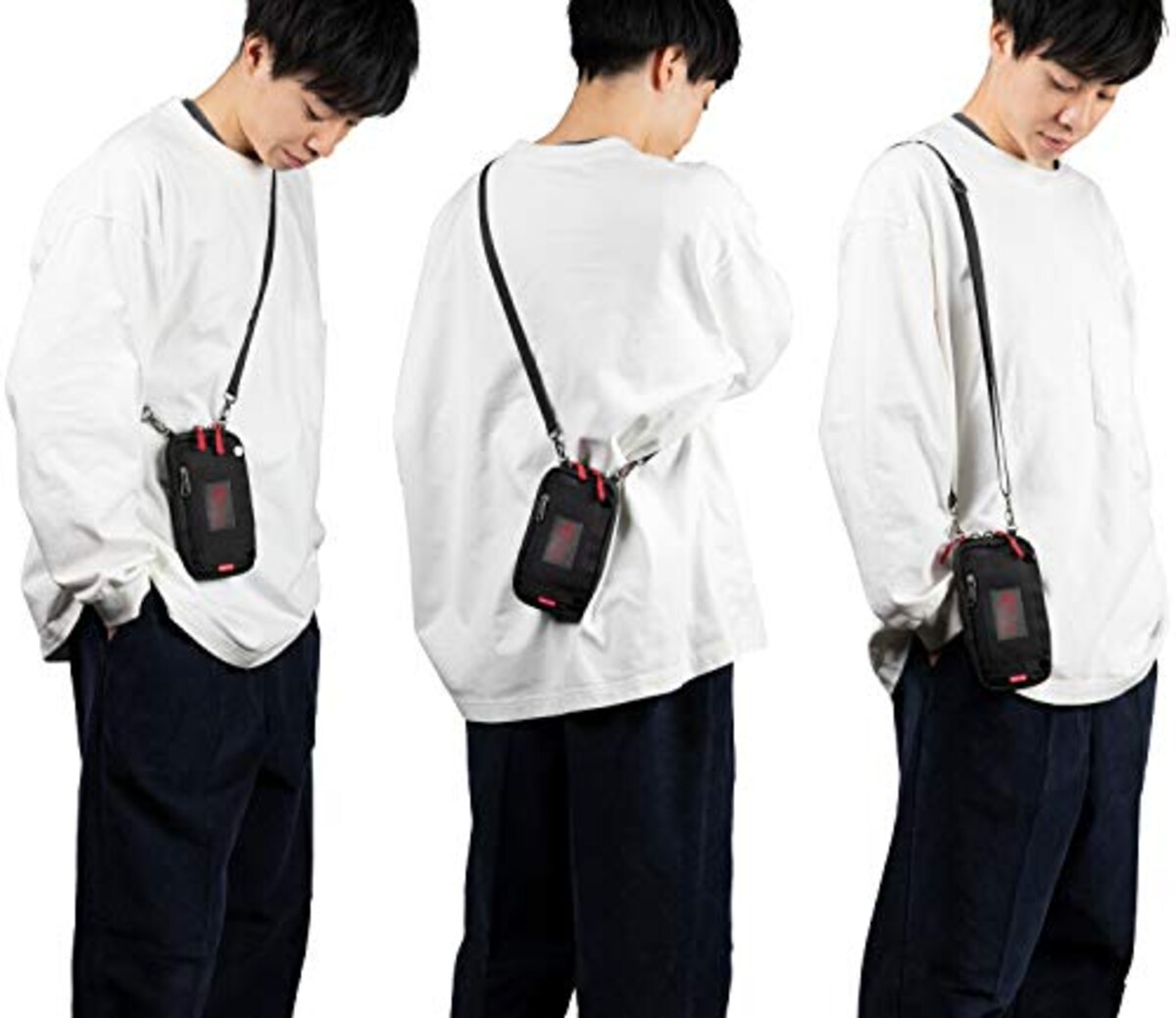  RADIO EVA ショルダーポーチ EVANGELION Gadget Pouch NERV ブラック エコバック付属 EVFF-109KT BK画像4 