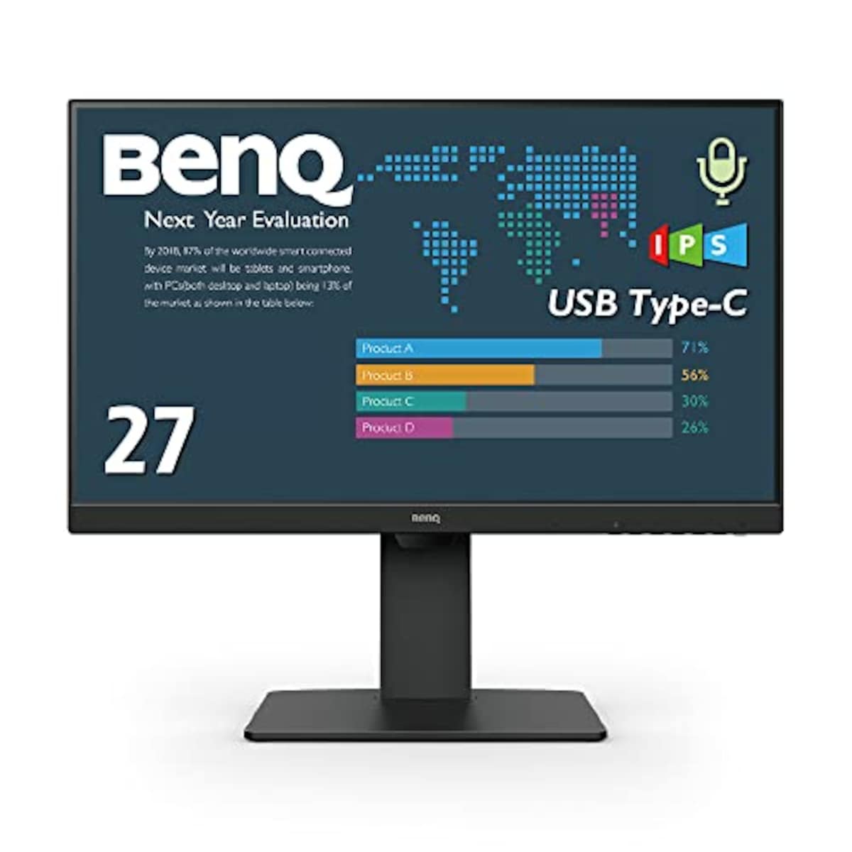 ベンキュージャパン BenQ BL2785TC アイケアビジネス向けモニター (27型/フルHD/IPS/USB-C 60W給電/マイク付き/高さ調整/回転(ピボット)機能/デイジーチェーン/HDMI/DP/コーディングモード/輝度自動調整機能(B.I.)搭載/ブルーライト軽減プラス/フリッカーフリー/Color Weaknessモード/スピーカー付き(2W×2)