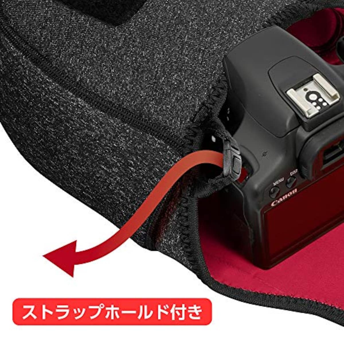  ハクバ HAKUBA カメラケース スリムフィット カメラケース02L カメラにフィットするネオプレン素材 小型一眼レフ用 ブラック 2SP-SF-CC02LBL画像4 