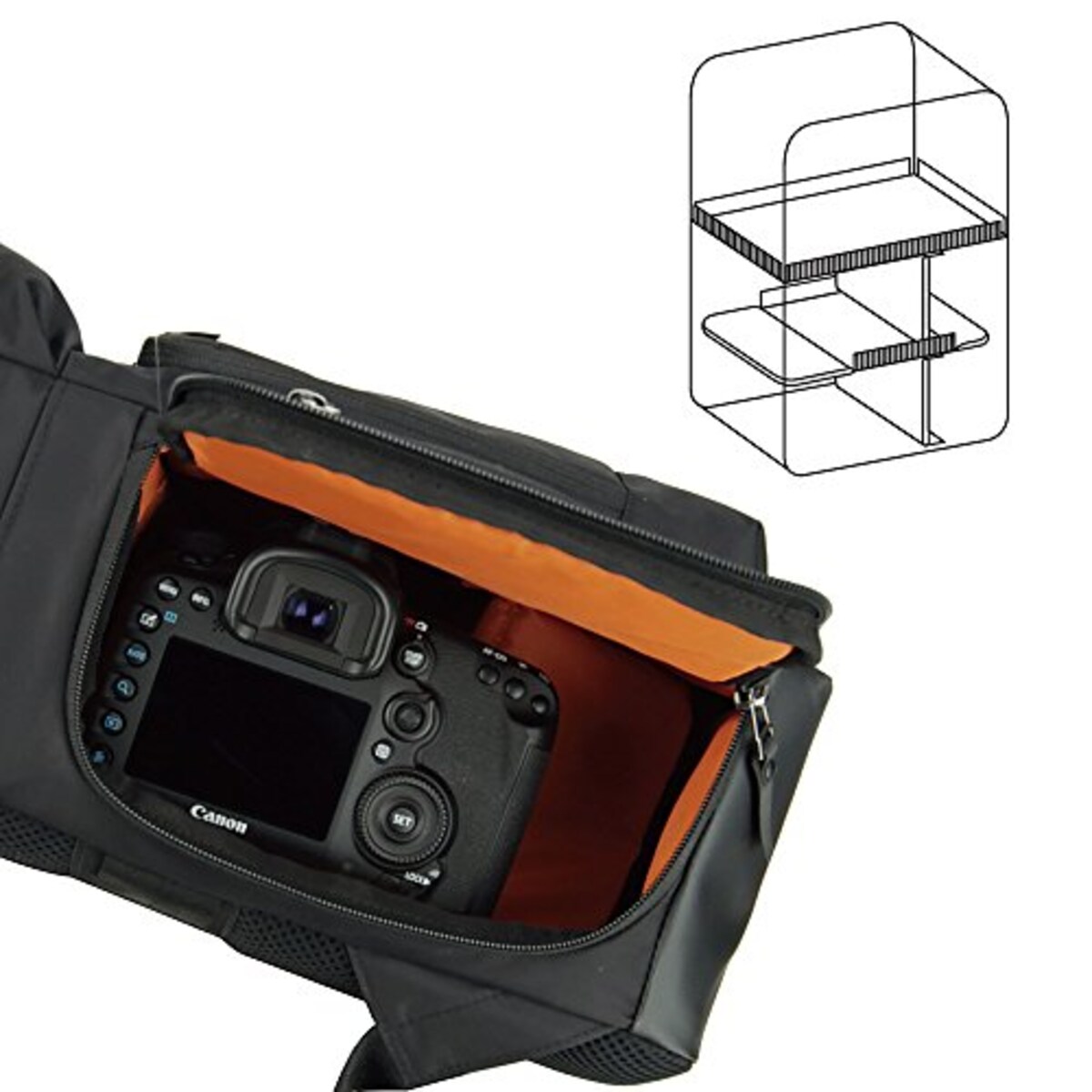  ハクバ HAKUBA カメラリュック プラスシェル ブロス バックパックM 13.5L 水に強い生地 軽量タイプ ブラック SP-BS-BPMBK画像4 