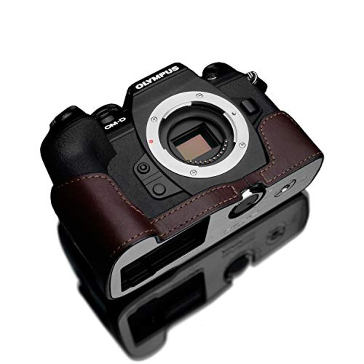 GARIZ OLYMPUS OM-D E-M1 Mark III 用 本革カメラケース XS-CHEM1IIIBR ブラウン画像