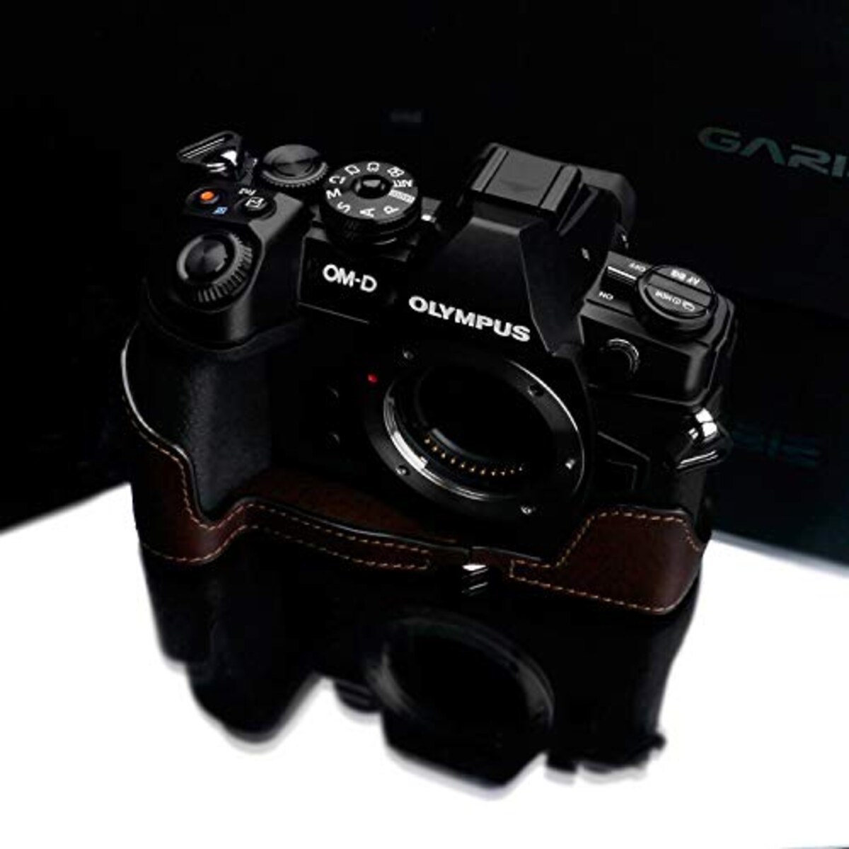  GARIZ OLYMPUS OM-D E-M1 Mark III 用 本革カメラケース XS-CHEM1IIIBR ブラウン画像4 