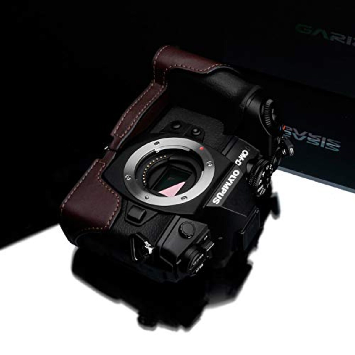  GARIZ OLYMPUS OM-D E-M1 Mark III 用 本革カメラケース XS-CHEM1IIIBR ブラウン画像7 