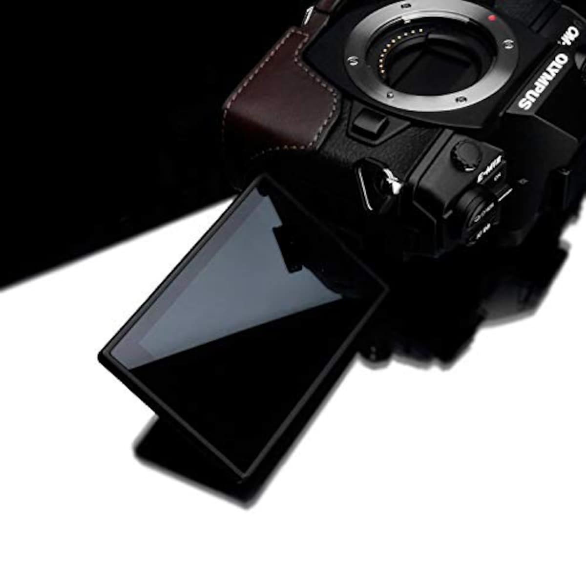  GARIZ OLYMPUS OM-D E-M1 Mark III 用 本革カメラケース XS-CHEM1IIIBR ブラウン画像8 