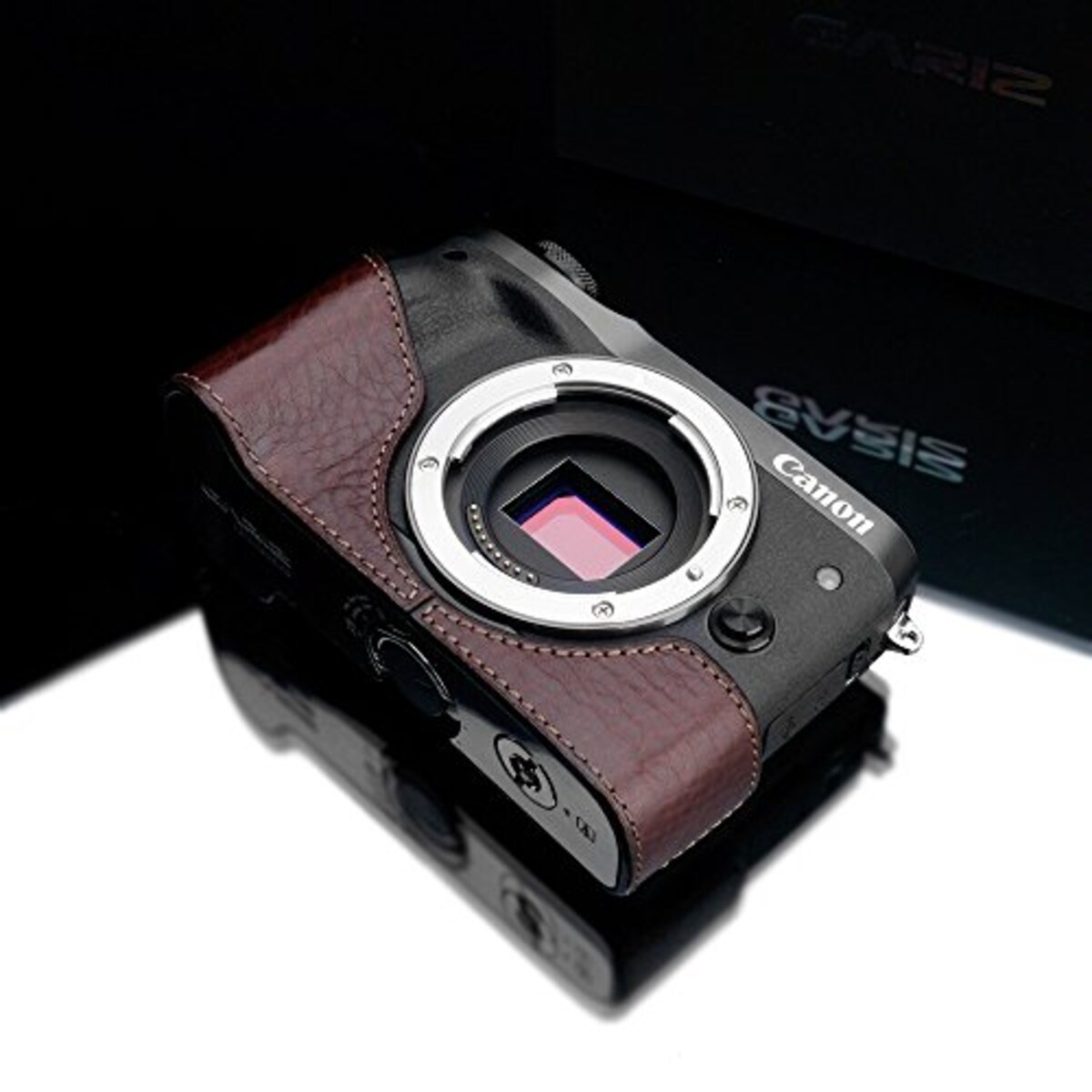  GARIZ Canon EOS M6用 本革カメラケース XS-CHEOSM6BR ブラウン画像4 