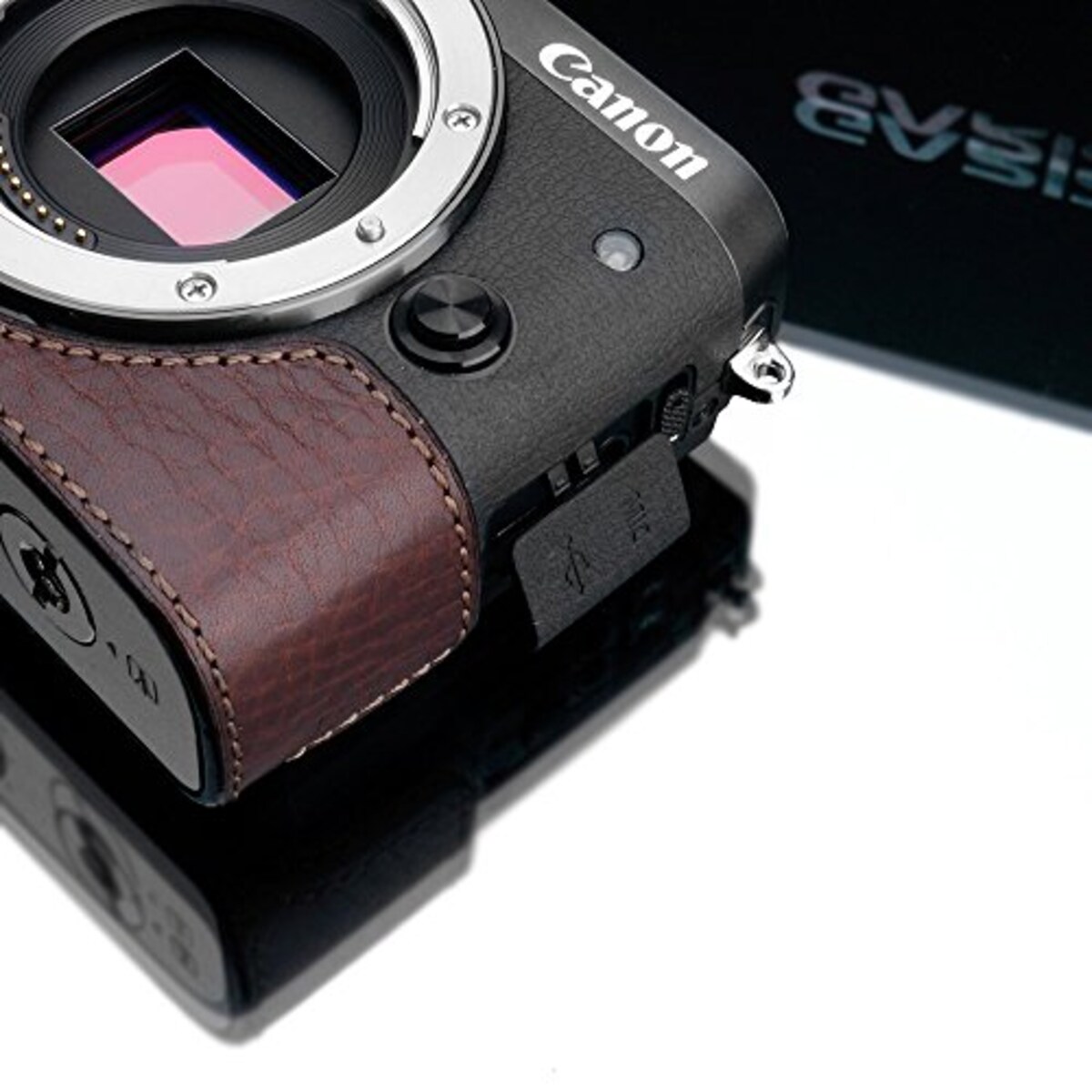  GARIZ Canon EOS M6用 本革カメラケース XS-CHEOSM6BR ブラウン画像5 