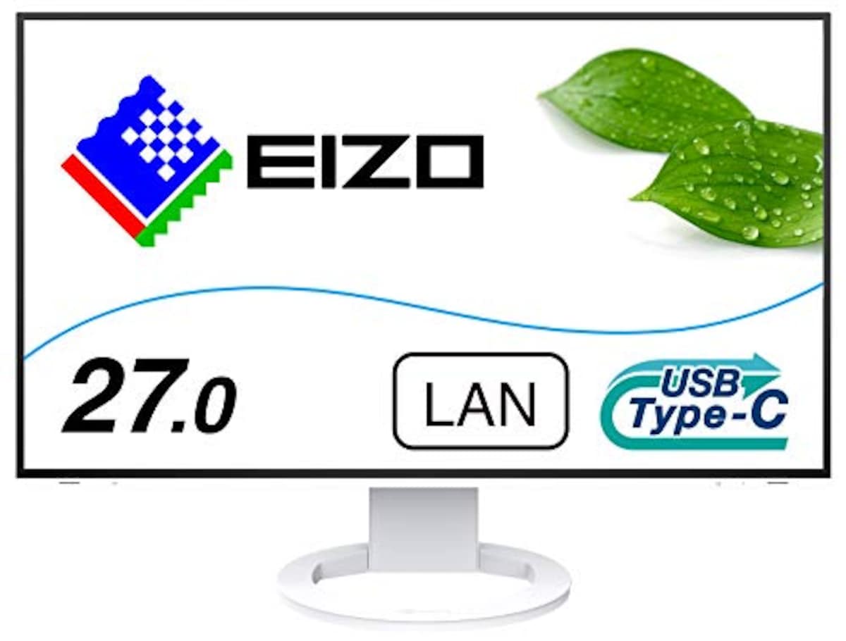 EIZO FlexScan EV2795-WT （27.0型/2560×1440/フレームレスモニター/アンチグレアIPS/疲れ目軽減/ホワイト）