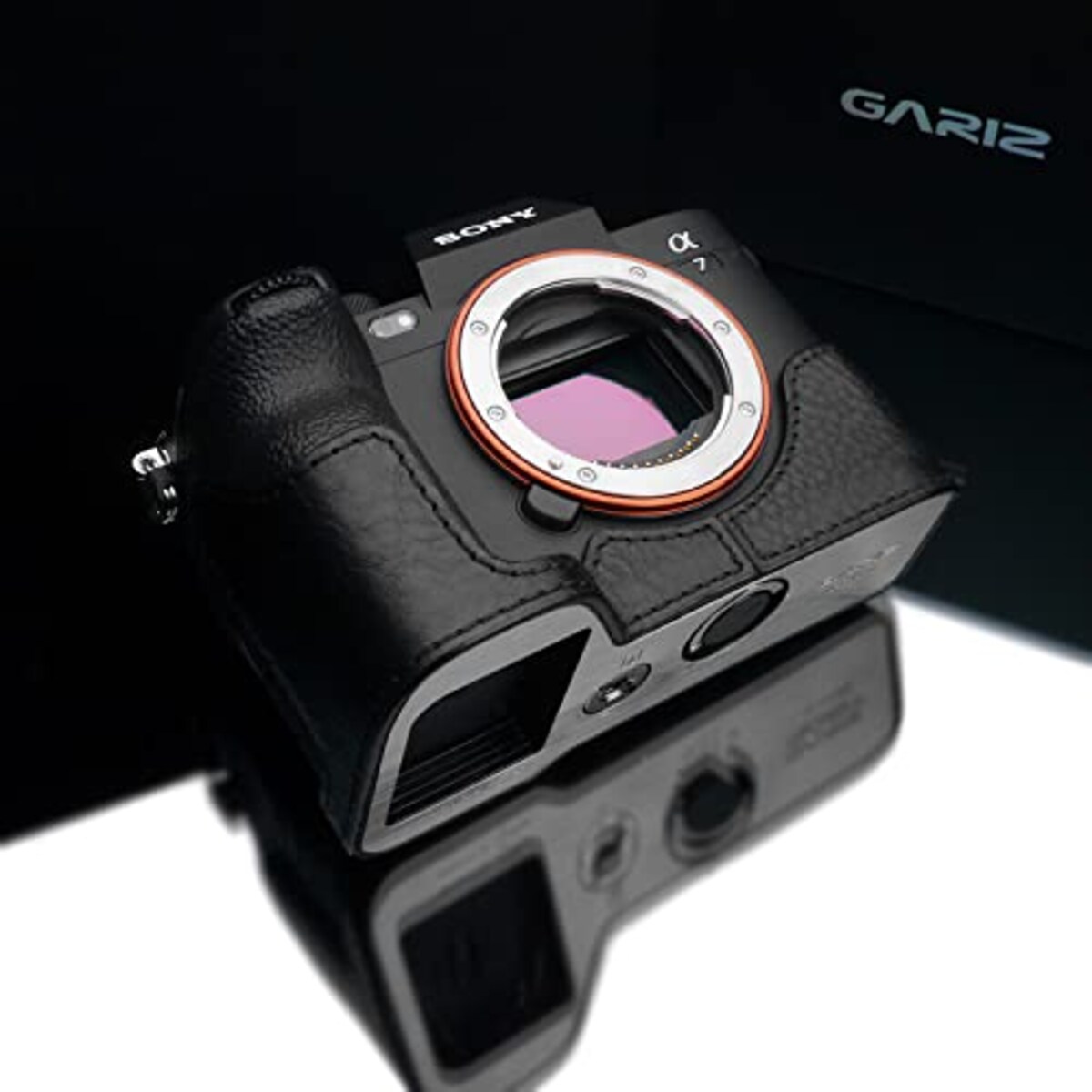  GARIZ SONY α7 IV 用 本革カメラケース XS-CHA7M4BK ブラック画像6 