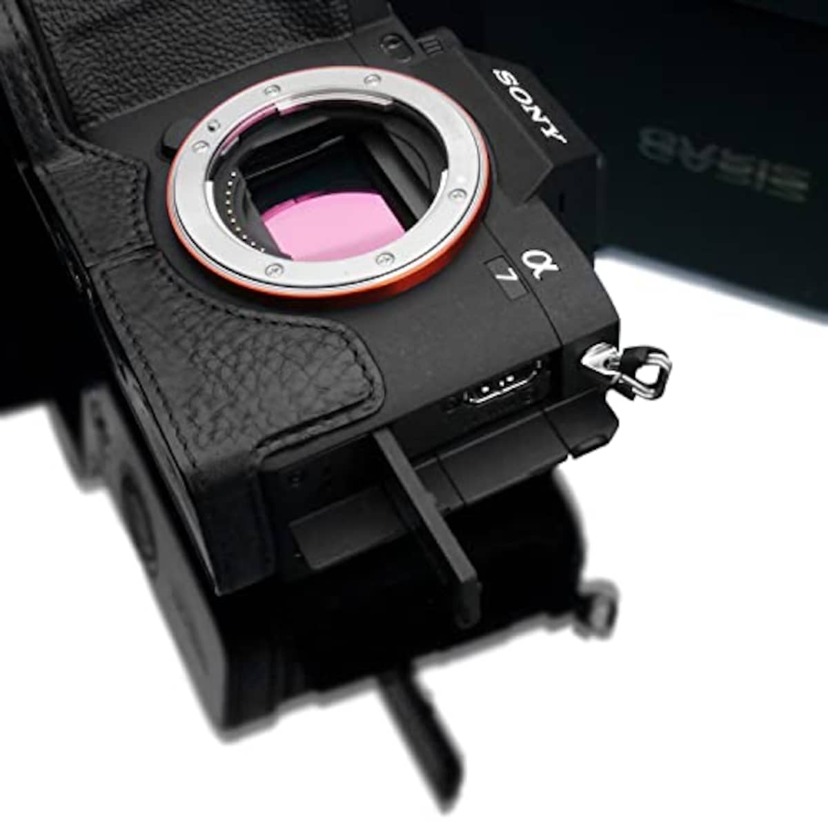  GARIZ SONY α7 IV 用 本革カメラケース XS-CHA7M4BK ブラック画像8 