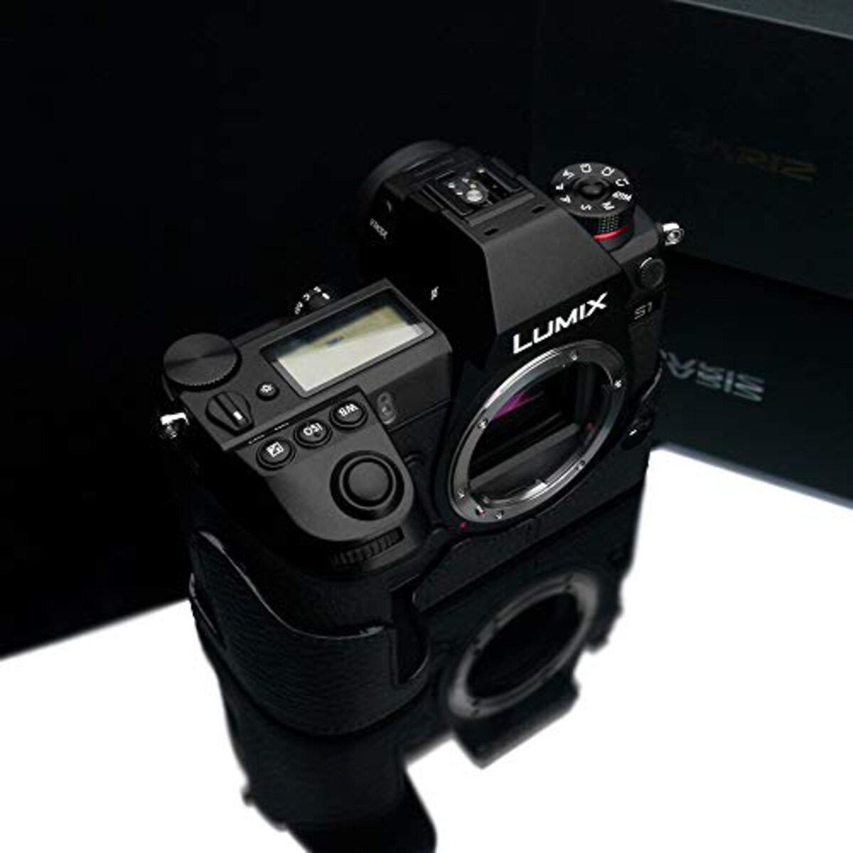  GARIZ Panasonic LUMIX S1 用 本革カメラケース XS-CHS1BK ブラック画像4 