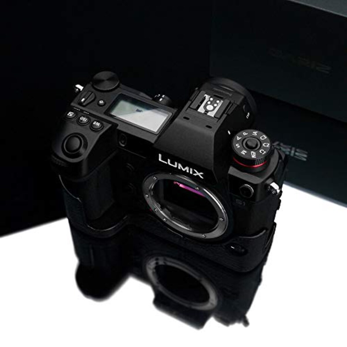  GARIZ Panasonic LUMIX S1 用 本革カメラケース XS-CHS1BK ブラック画像5 