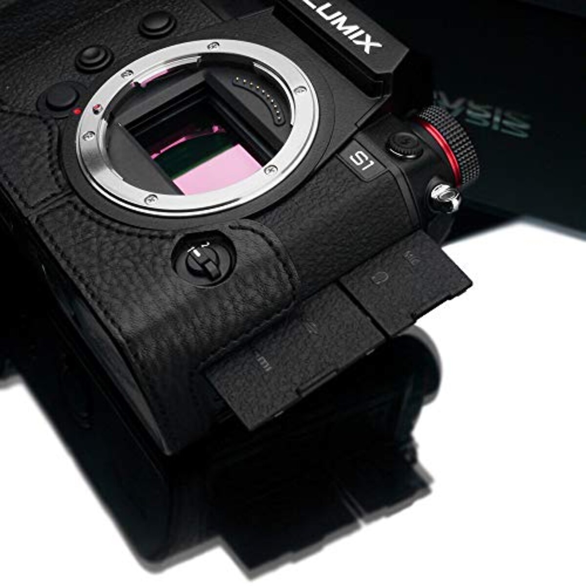  GARIZ Panasonic LUMIX S1 用 本革カメラケース XS-CHS1BK ブラック画像8 