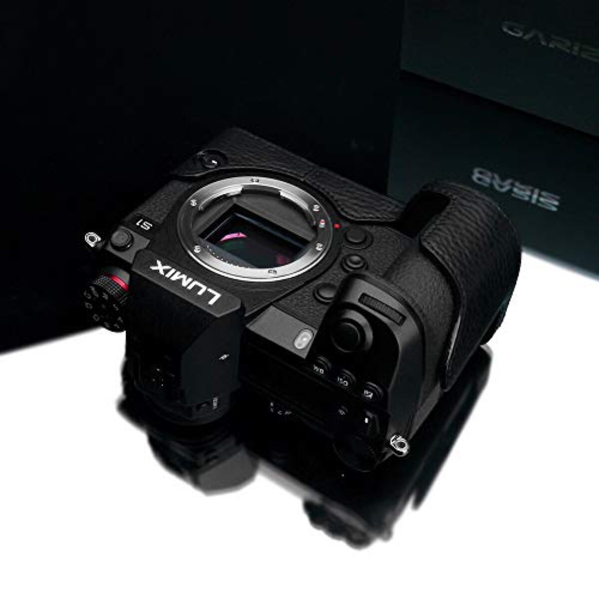  GARIZ Panasonic LUMIX S1 用 本革カメラケース XS-CHS1BK ブラック画像10 