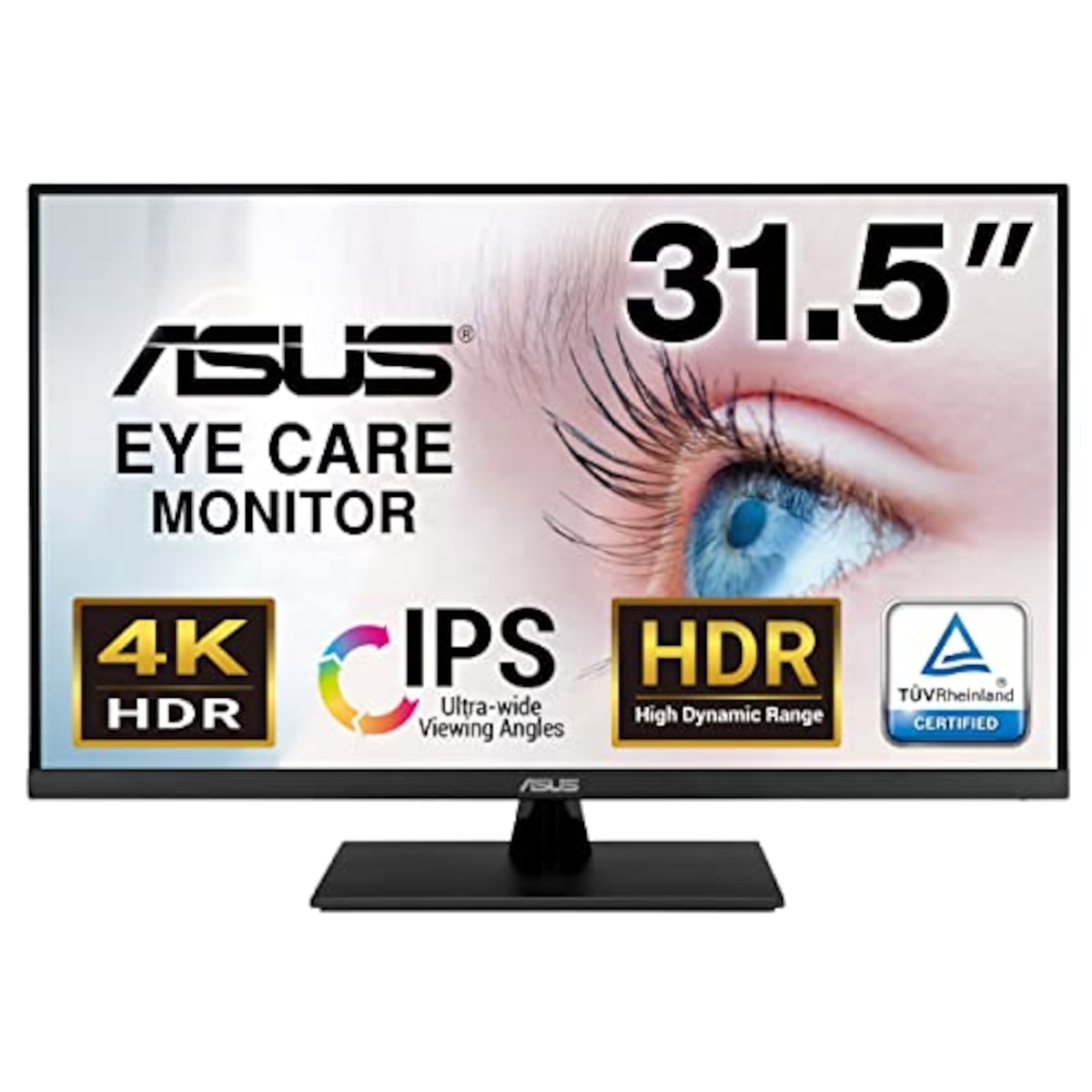 ASUS 4K モニター Eye Care VP32UQ 31.5インチ / IPS / 100% sRGB / HDR-10 / DP, HDMI / ブルーライト軽減 / フリッカフリー / VESA対応 / 国内正規品