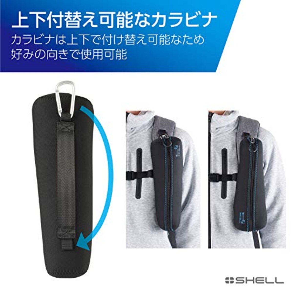  ハクバ HAKUBA アクションカメラケース プラスシェル スリムフィット アクションポーチ グリップ付きのアクションカメラをそのまま収納 2SPS-SFAPBK画像5 