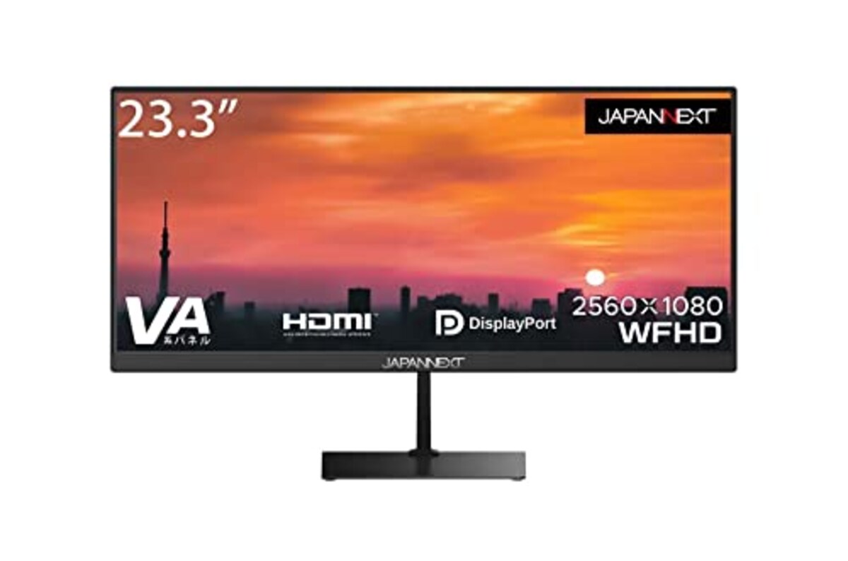 JAPANNEXT 23.3インチ ワイドFHD(2560 x 1080) 液晶モニター JN-V233WFHD HDMI DP ウルトラワイド