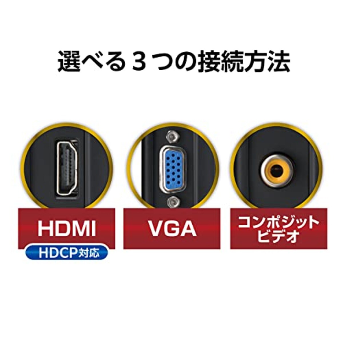  センチュリー 8インチHDMIマルチモニターHDMI/VGA/コンポジット入力対応ブラック LCD-8000VH4B_FP画像7 