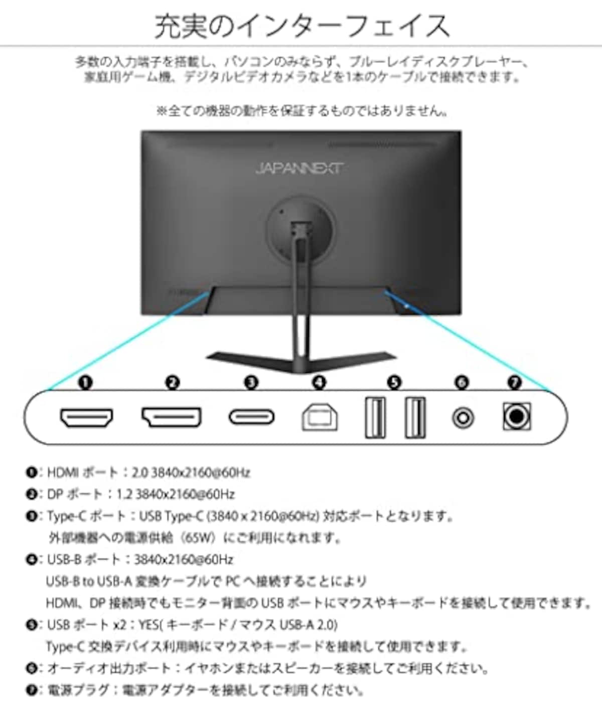  【Amazon.co.jp限定】JAPANNEXT 28型 IPS 4K USB-C給電対応液晶モニター JN-I28UR-C65W HDR対応 HDMI DP sRGB100%画像6 