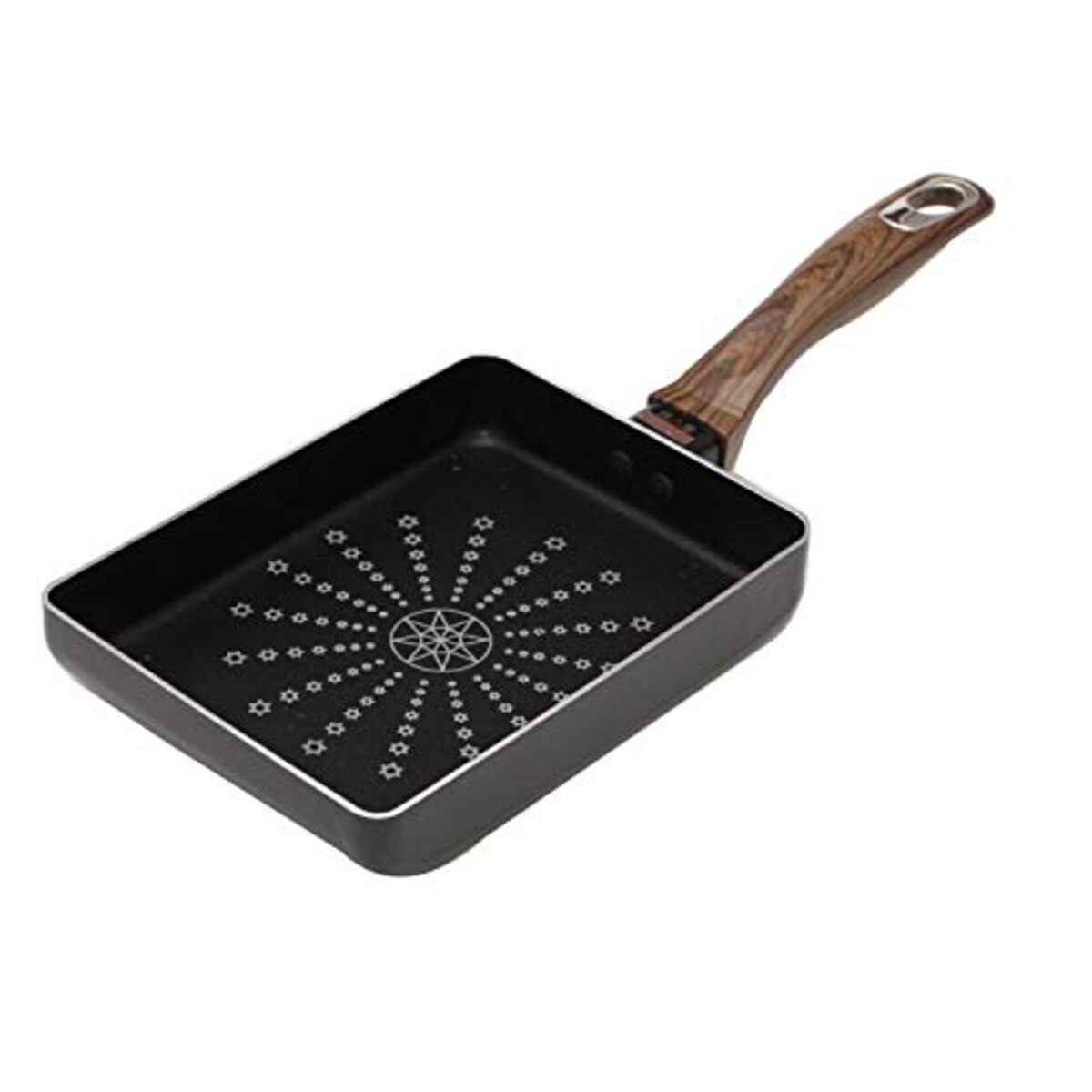 グローバルライフ 軽量 玉子焼き器 ダイヤモンドコート IH・ガス火兼用 本体ブラック ハンドル木目調 約13×18cm 金属ヘラ OK こびりつきにくい フッ素樹脂加工