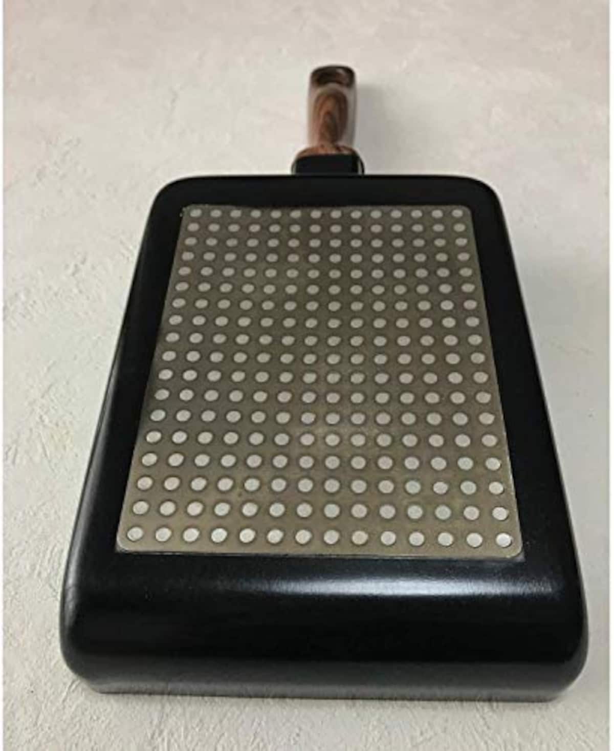  グローバルライフ 軽量 玉子焼き器 ダイヤモンドコート IH・ガス火兼用 本体ブラック ハンドル木目調 約13×18cm 金属ヘラ OK こびりつきにくい フッ素樹脂加工画像4 