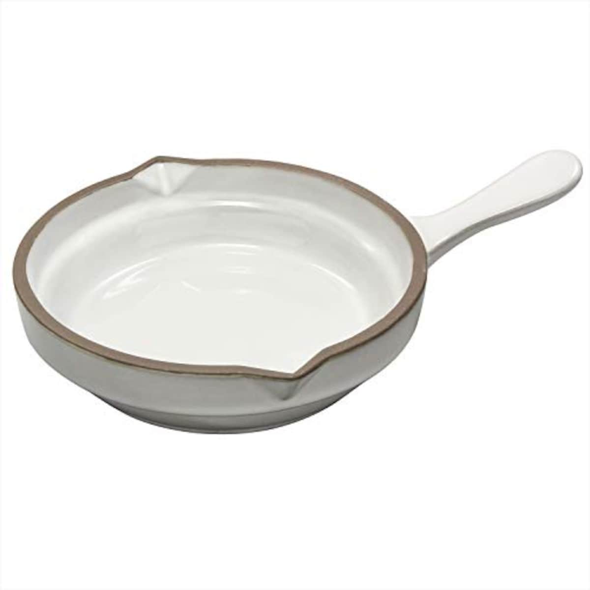 美濃焼 耐熱陶器 取っ手付き プレート 皿 トリコロール ホワイト 幅約14cm×高さ5cm 電子レンジ オーブン対応 日本製 509-11