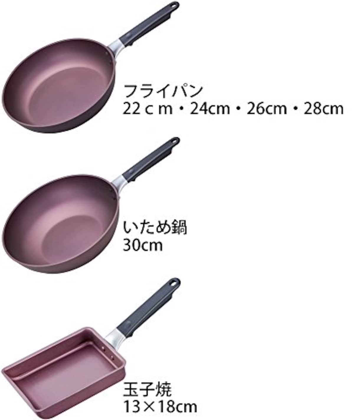  北陸アルミ アルキューブ フライパン 28cm アルミ IH対応 ふっ素樹脂加工 IHライラ S-0664画像4 